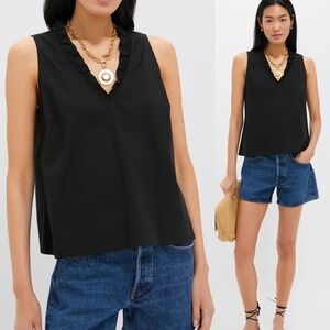 Tuckernuck Pomander Place Veronica Top Black Womens Size XXL Minimal Blouse Boho